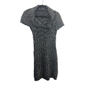 ALYX dress Short Sleeve Cowl Neck Sweater Dress‎ XS Black White Marled Knit